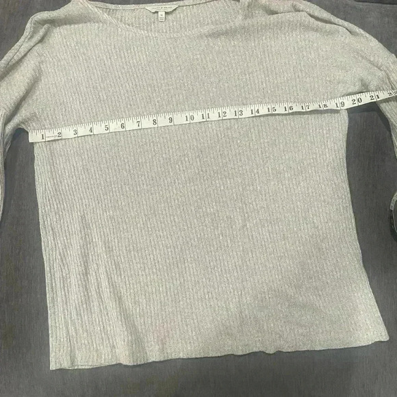Lucky Brand Gray SOFT Ribbed Sweater with Tie-Sleeves - Size M - Picture 7 of 8